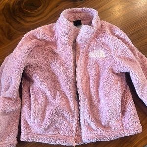 Toddler girls pink Northface fuzzy jacket